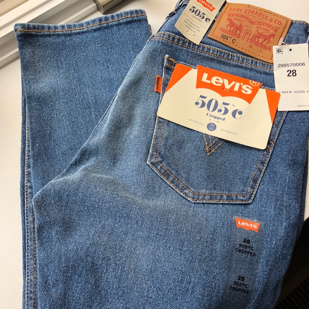 NWT LEVI 505C ORANGE TAB